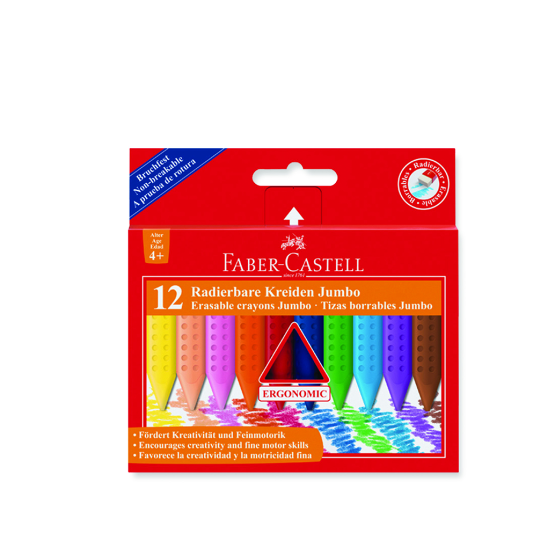 Mum Boya 12 Renk Silinebilir Grip Jumbo Crayonfabe
