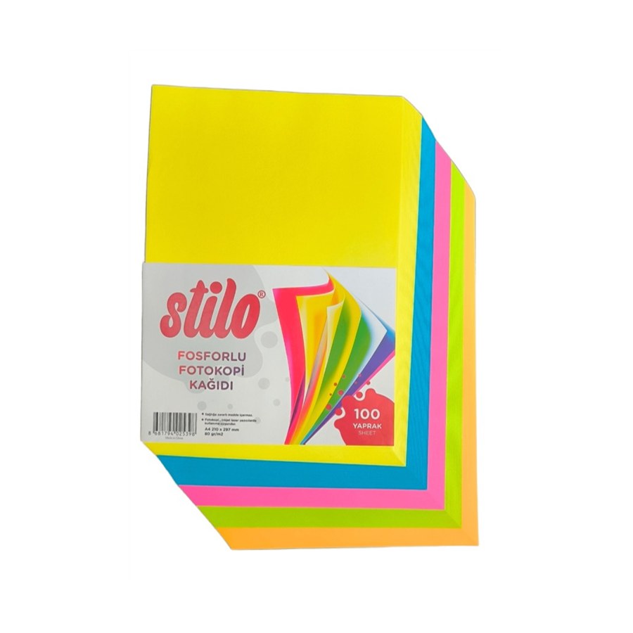 A4 Renkli Fotokopi Kağıdı 80gr 100lü Ftk-002 Stilo