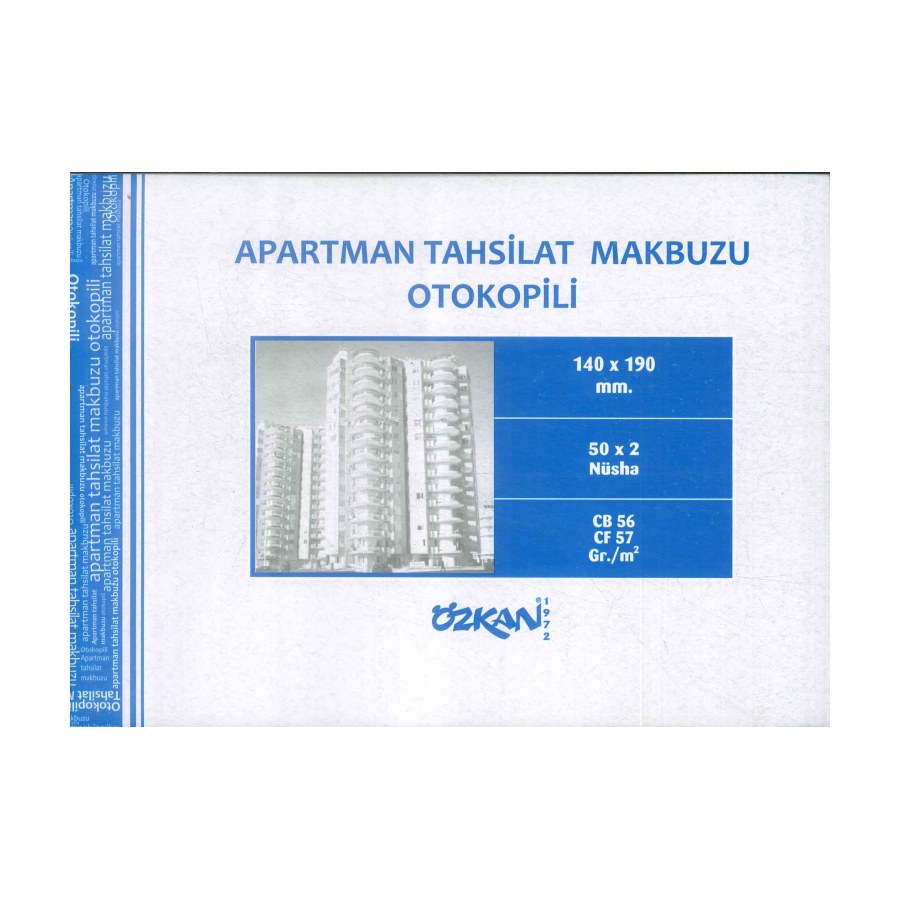 Apartman Tahsilat Makbuzu Otokopili 140x190 Özkan