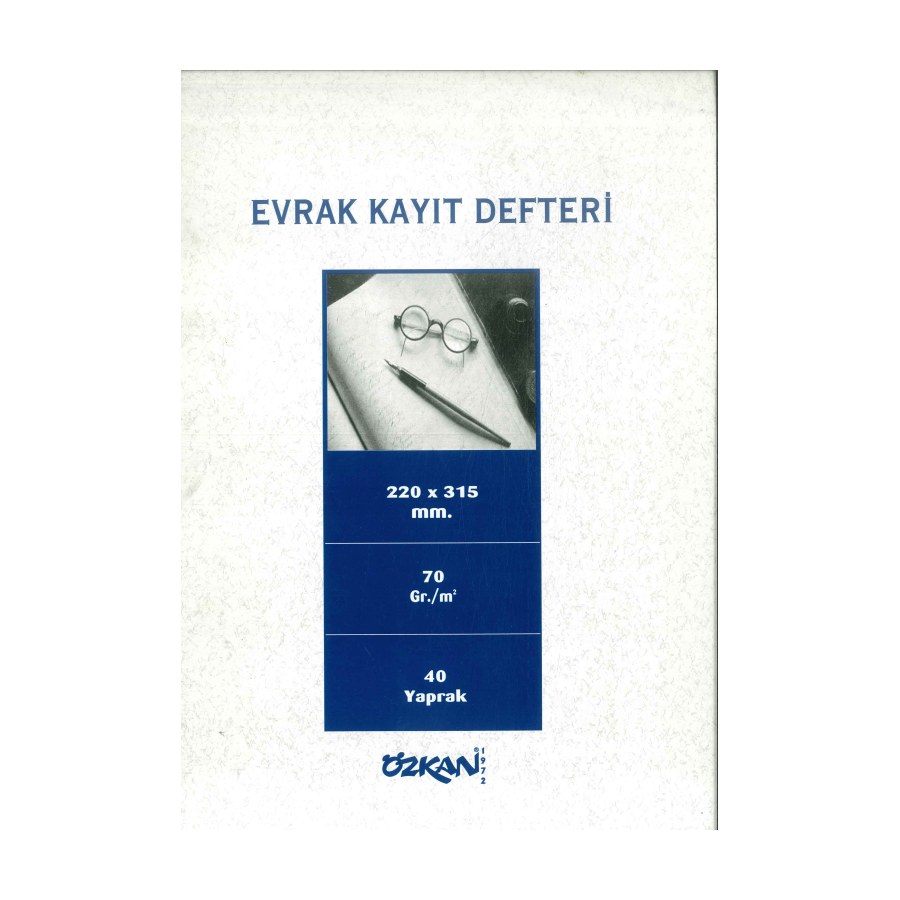Evrak Kayıt Defteri 40 YP 220x315 Özkan